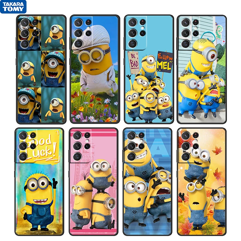

Anime Boy Minions Bob For Samsung Galaxy S22 S21 S20 Ultra Plus Pro S10 S9 S8 S7 4G 5G Soft Black Phone Case Fundas Capa Cover