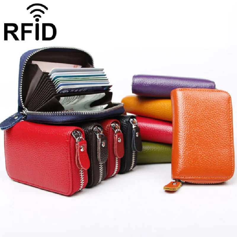 

PU Leather Rfid Women's Zipper Card Wallet Small Change Wallet Purse For Female Short Wallets With Card Holders Woman Purse