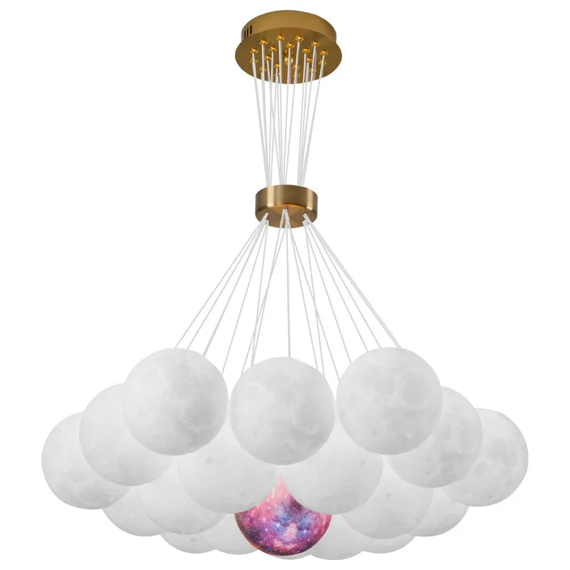 

Moon LED Chandelier Modern Kitchen Island Pendant Lights Dining Room Furnitures indoor Living Room Decoration Suspension Lamp