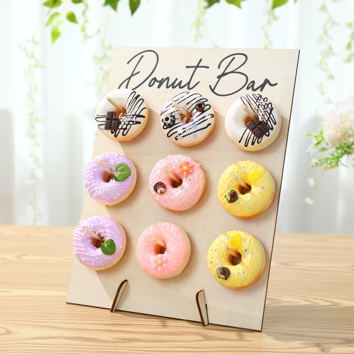 Настенный дисплей в виде пончика подставка для вечеринок деревянная Детская дня