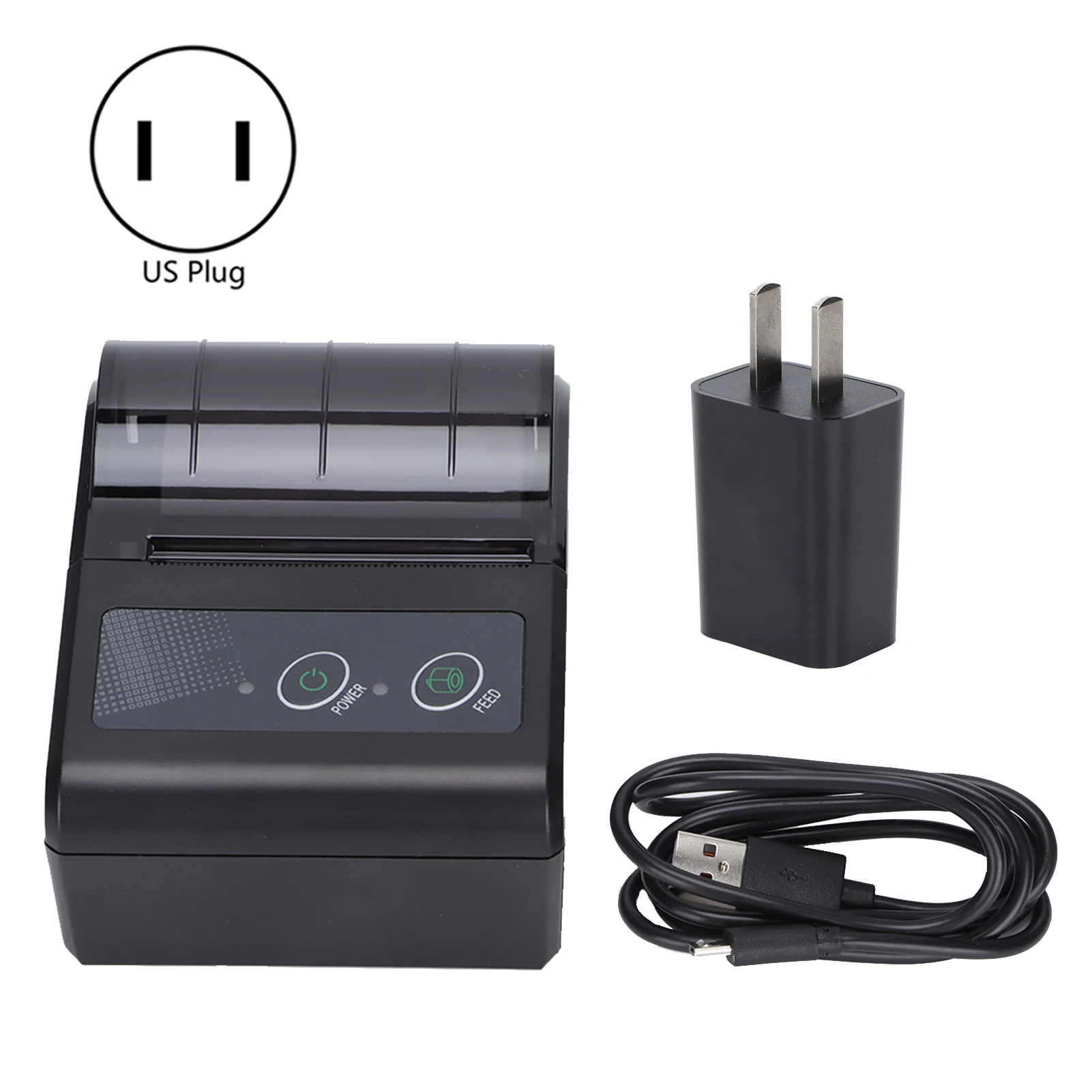 

Thermal Printer 1500mAh Large Capacity 50 to 80mm/s Portable Wireless Ticket Machine 100 to 240VUS Plug