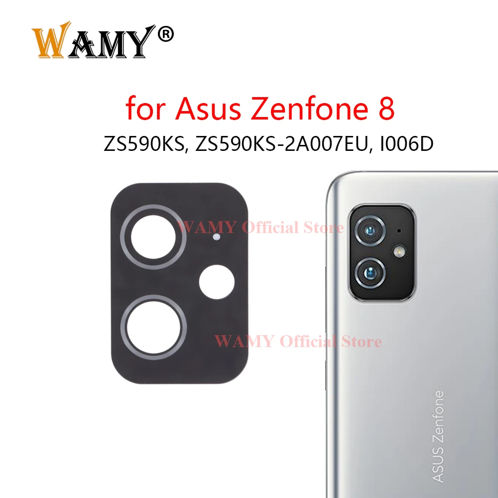 Стеклянные линзы задней камеры WAMY с рамкой для Asus Zenfone 8 ZS 590KS-2A007EU I006D наклейкой