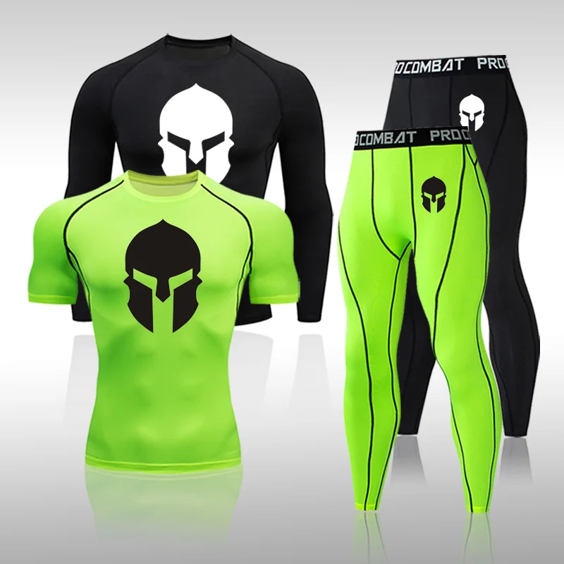 

Men Sportswear Compression Sport Suits Quick Dry Running Sets Clothes Sports Joggers Training Gym Fitness Tracksuits 2pcs/Sets