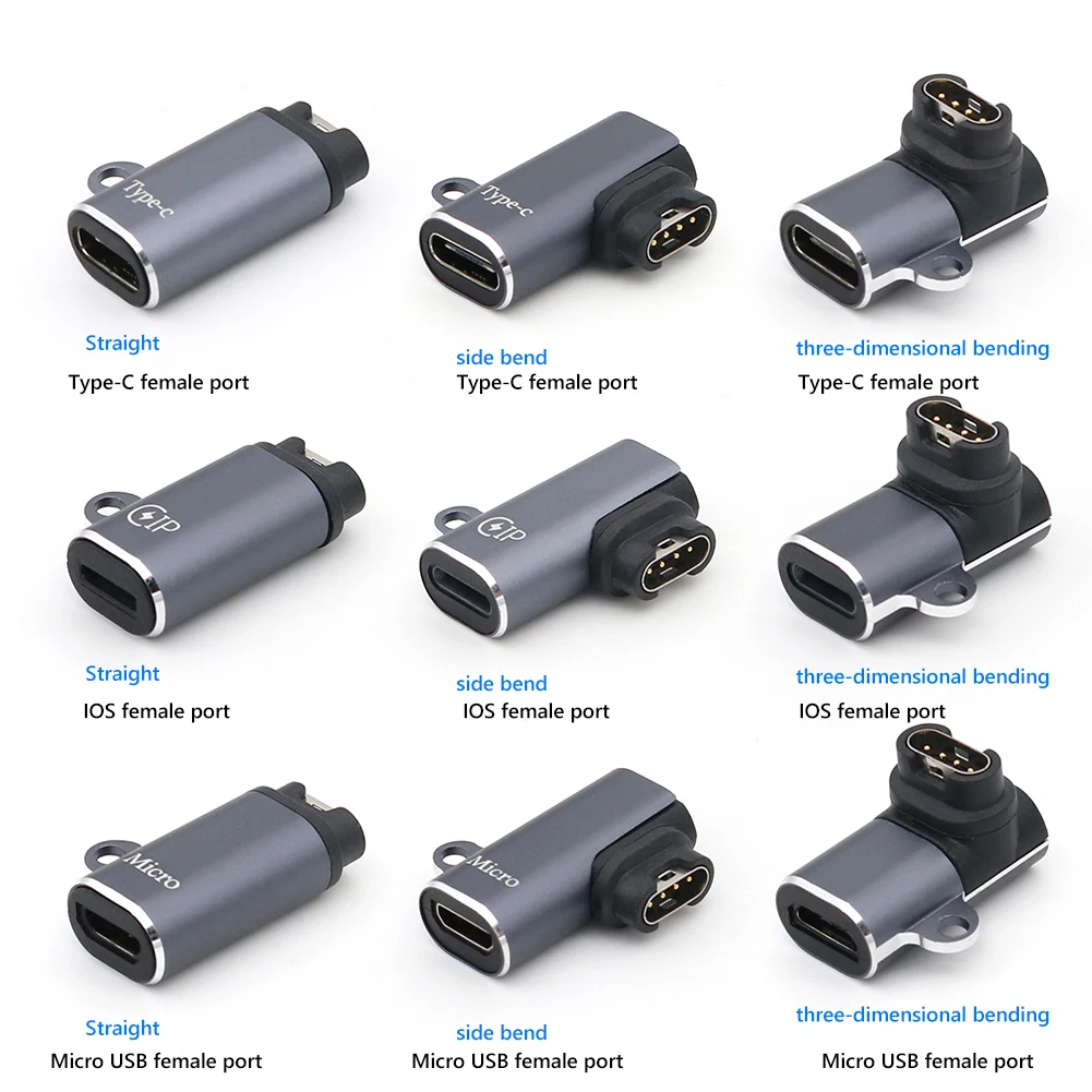 

Адаптер для зарядки смарт-часов Garmin Fenix 7/7S/7X/6X Type-C/8 Pin/Micro USB