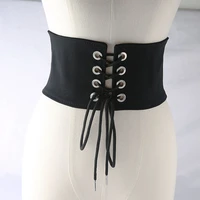 black womens corset top female simple retro underbust waist sexy bridal bustier body slimming wide belts lace dress girdle