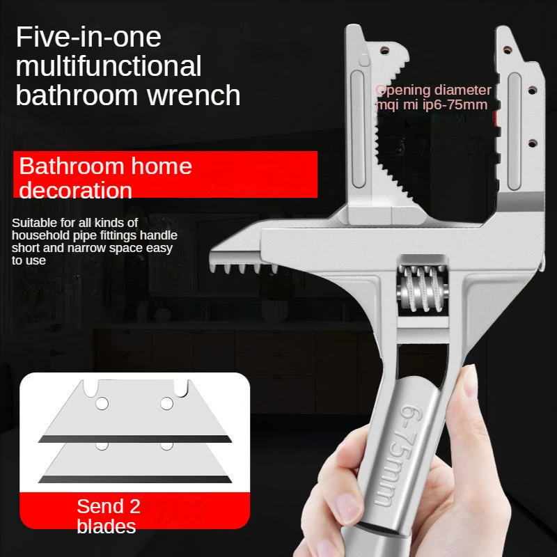 

Sanitary Wrench Tool Movable Short Handle Large Opening Multifunctional Activity Universal Wrench Board Hand Plumbing Wrench