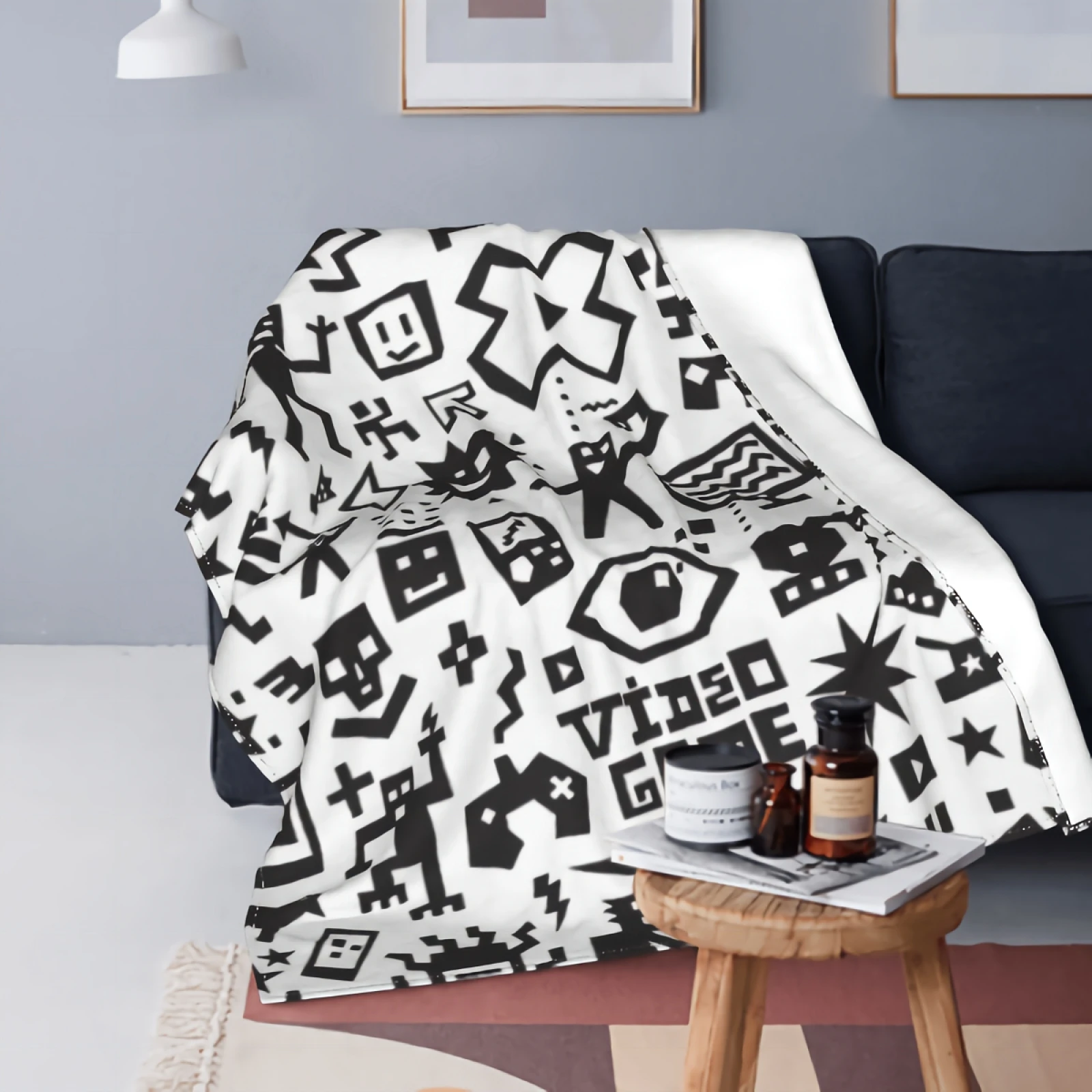 

Флисовое одеяло для видеоигр Anyako, супермягкое и уютное роскошное покрывало для кровати размером 80x60 дюймов