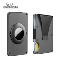 indispensable airtag money clip slim card holder men wallet aluminum alloy case male with tracker air tag luxury brand designer