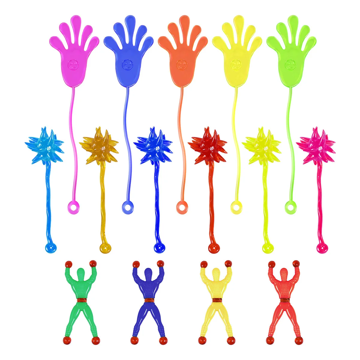 

72PCS Kids Children Stretchy Sticky Set Including 24 Sticky Hands 24 Sticky Hammers