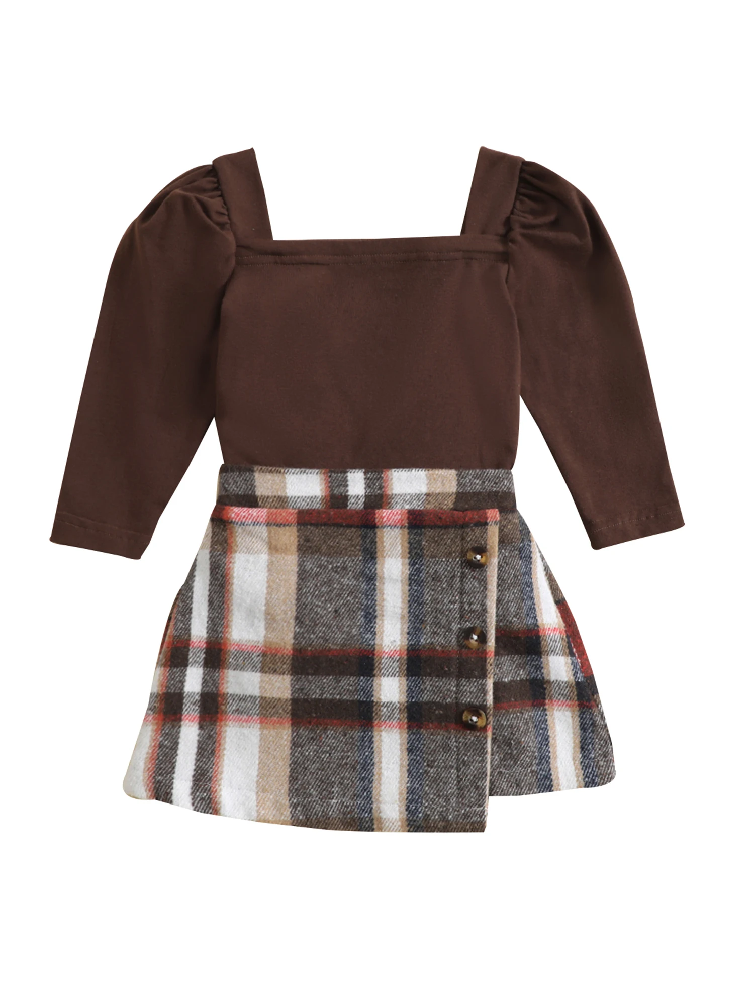 

2 шт., фланелевая клетчатая рубашка с длинным рукавом и квадратным вырезом