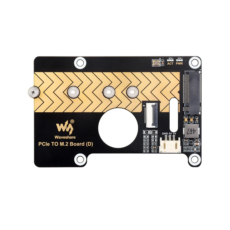 Фото Плата адаптера Raspberry Pi 5 PCIe-M.2 (D) NVMe M.2 SSD 2280 / 2260 / 2242/2230, размер Gen2 Gen3, поддержка RPi 5 №2