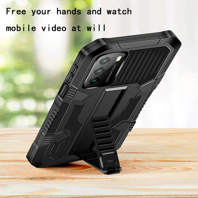 strong anti fall phone case for xiaomi poco x3 x3pro x3 nfc m3 shockproof kicstand protective cover for poco m3pro 5g m4pro f3 free global shipping