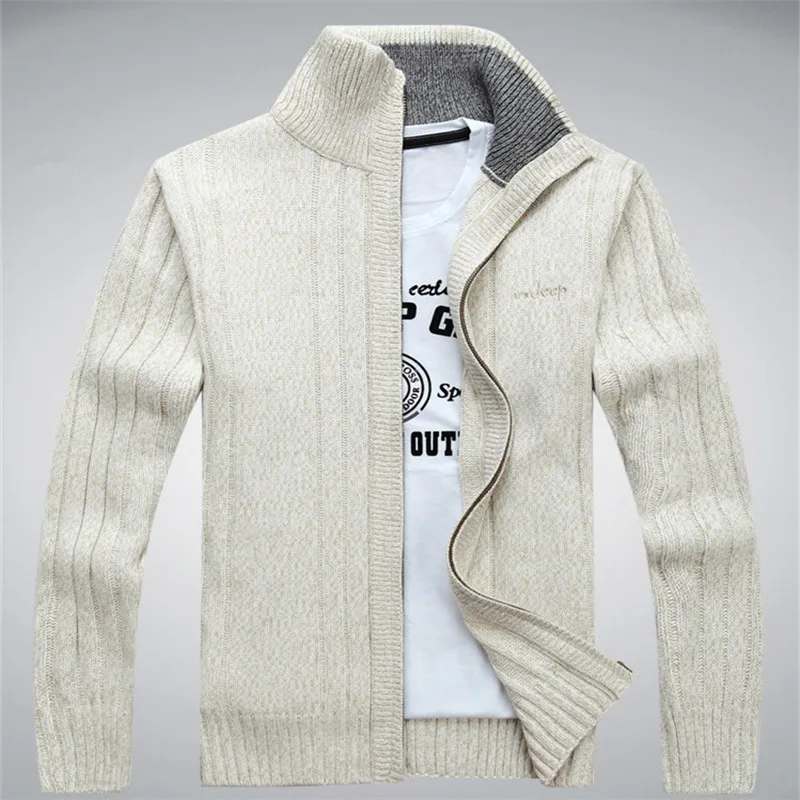 Suéter informal de punto para hombre, chaqueta gruesa y cálida de Cachemira, prendas de vestir exteriores, ropa de invierno