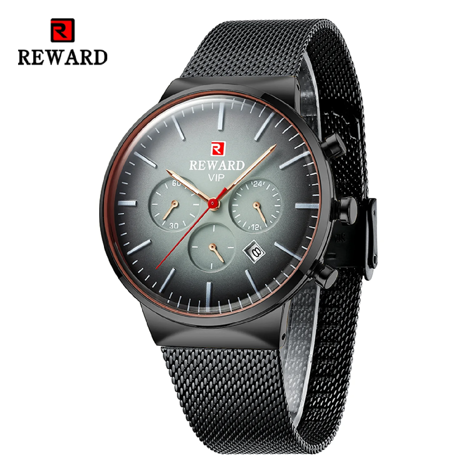 

REWARD VIP Business Men Quartz Watches Waterproof Timepieces Wristwatch Chronograph Stainless Steel Wrist Watches for Male