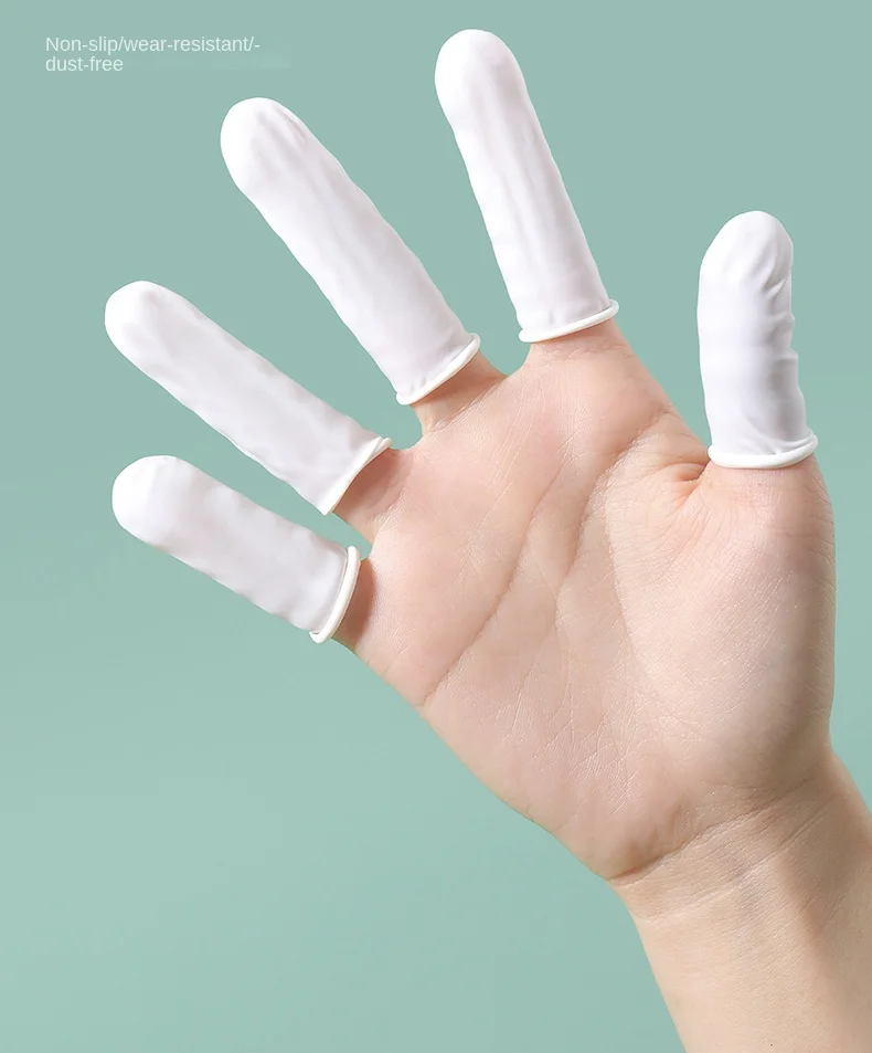 

100pcs Disposable Finger Latex Set Protection Special Beauty Pimples Finger Cap Rubber Non-Slip Wear-Resistant Finger Protector