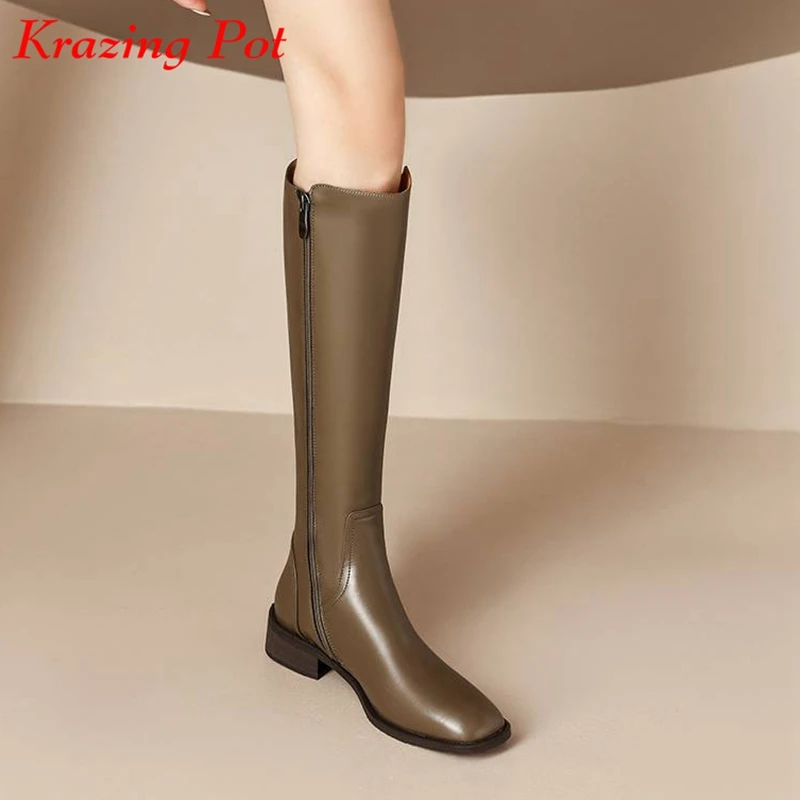 

Сапоги Krazing Pot зимние Утепленные из коровьей кожи, с квадратным носком, на среднем каблуке