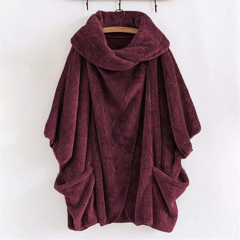 Oversized Loose Winter Warm Overcoat Women Fashion Loose Hooded Jacket Casual Fleece Long Coat Hairry Furry Outwear Pullover