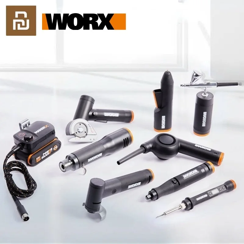 

Youpin Worx 20 в MakerX набор инструментов вращающийся инструмент угловая шлифовальная машина Воздушная щетка Тепловая пушка роторный Резак Горячий клеевой пистолет гравировка