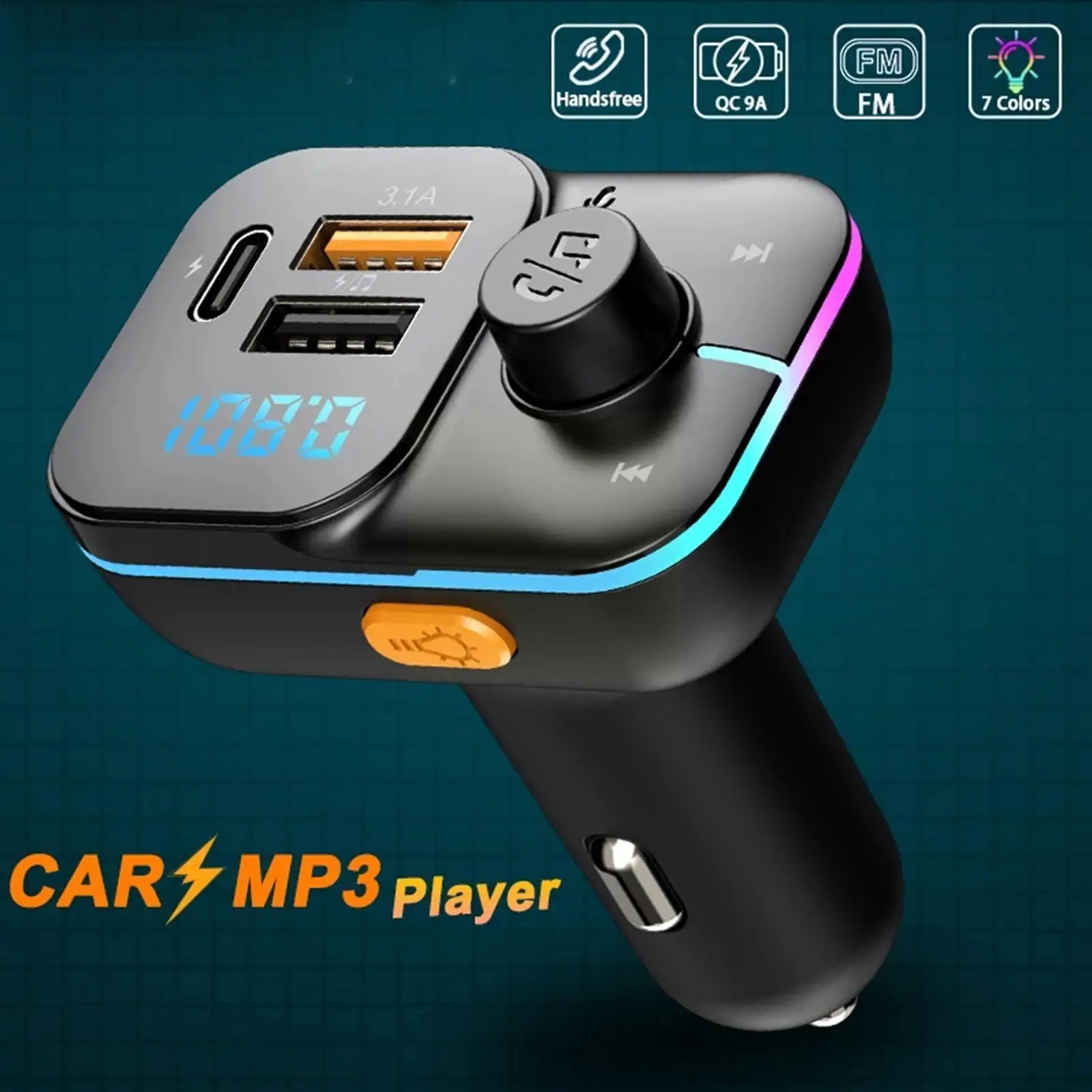 

FM-передатчик Bluetooth 5,0 автомобильный комплект громкой связи аудио PD зарядное устройство 25 Вт модулятор Быстрый автомобильный FM QC3.0 плеер MP3 ...