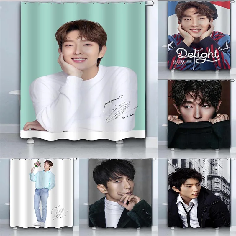 

Занавеска для душа LEE JOON GI Kpop большого размера, Штора для ванной из полиэстера, водонепроницаемая занавеска С крючком для ванной комнаты