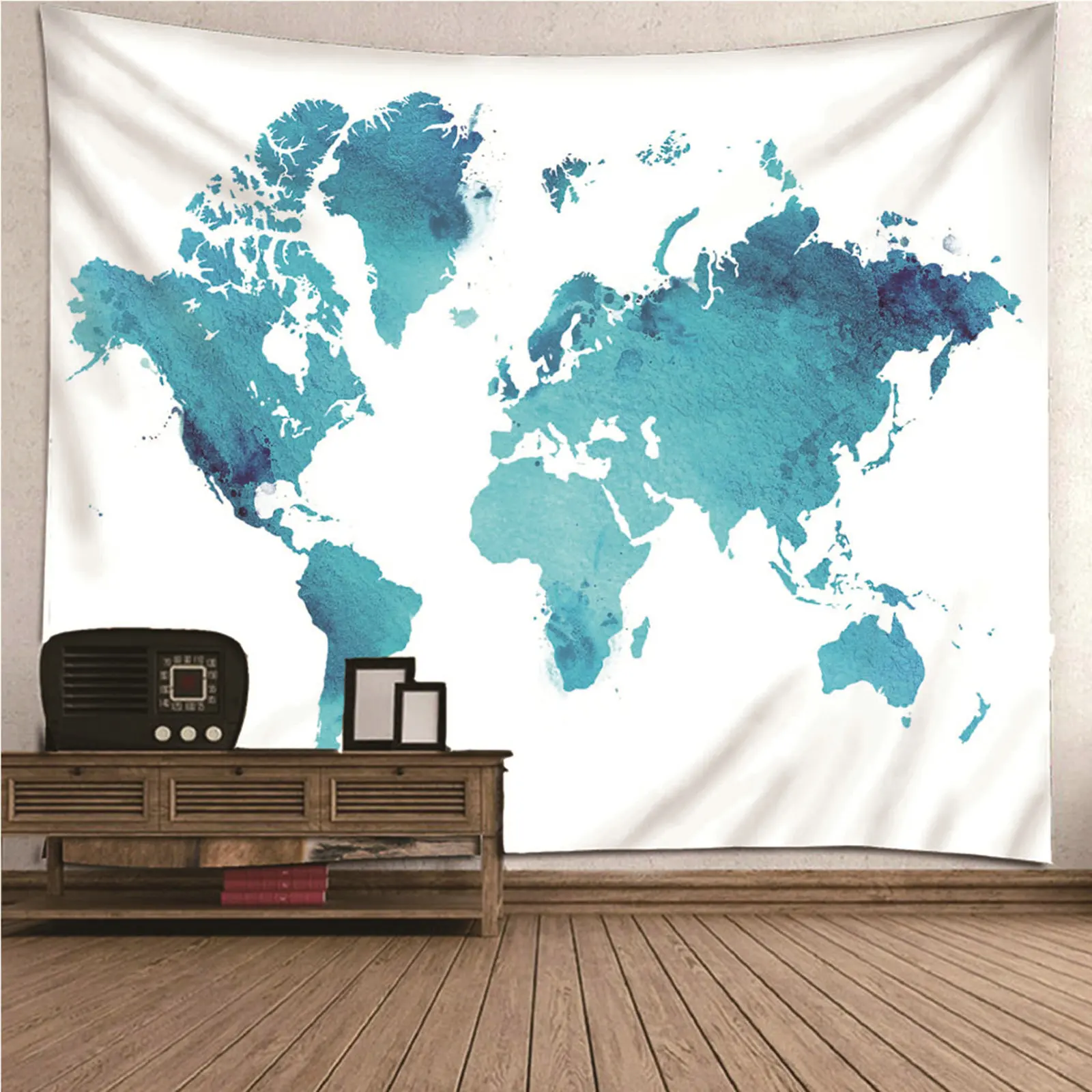 

Photo Tapestry Home Decor Wall Art Minimalism Theme World Map Wall Hanging Blanket Dorm Art Decor Covering