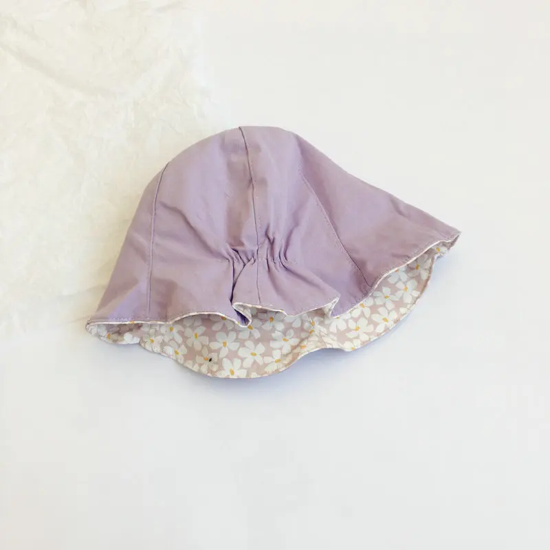 Панама детская Двусторонняя Пляжная с цветами от солнца для девочек шапка