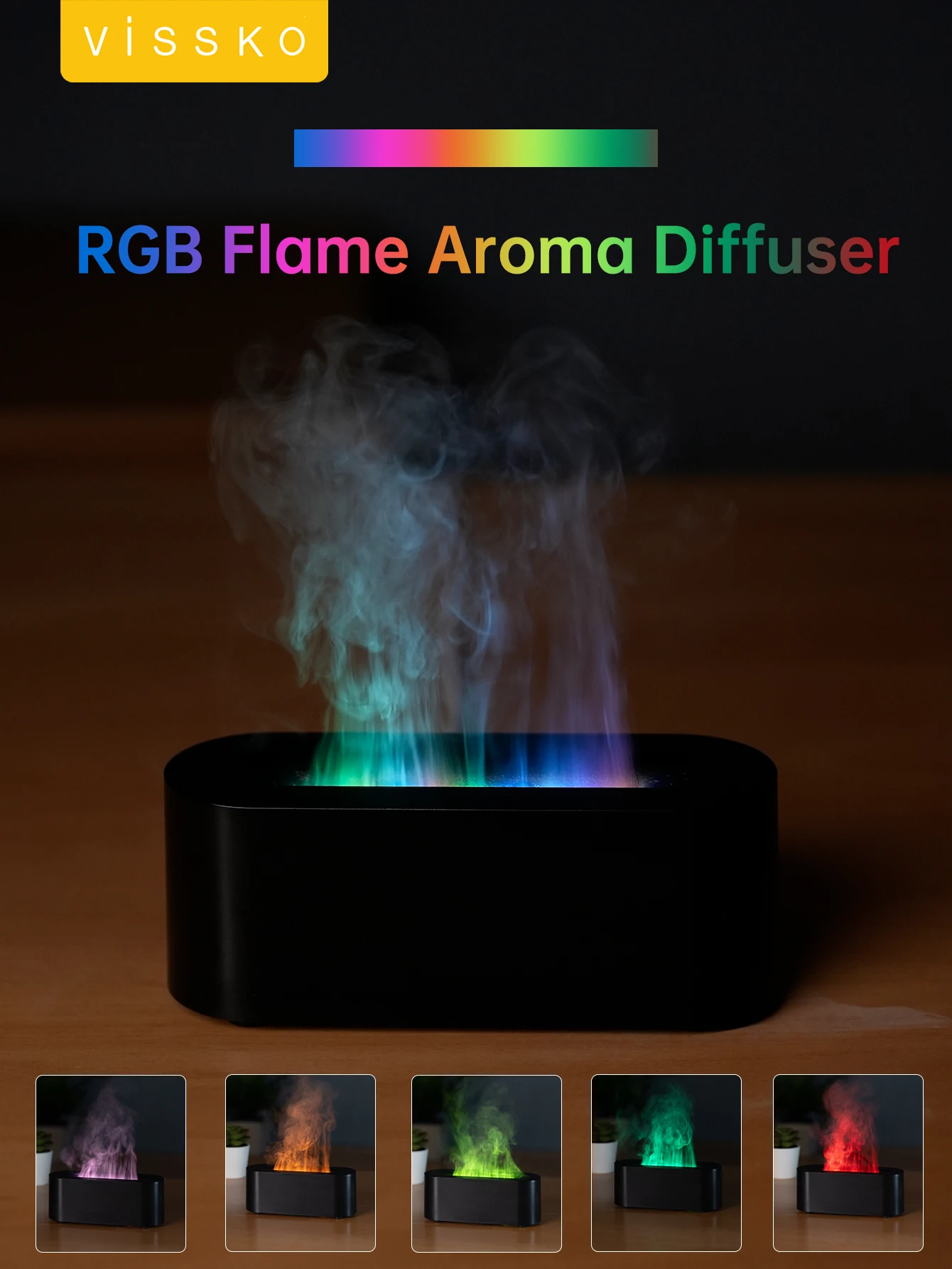 Ультразвуковой диффузор увлажнитель воздуха Vissko с машиной холодного тумана