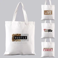 ladies shopping bag leopard series all match handbag foldable reusable cloth shopper harajuku style bag student canvas tote bag