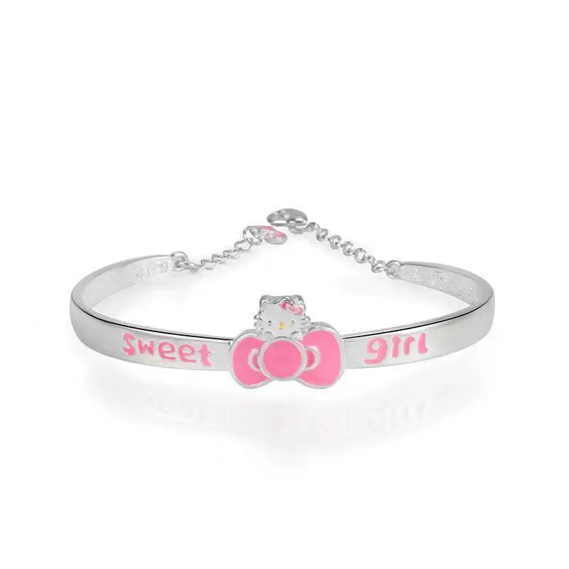

Sanrio Kawaii Hello Kitty Bracelet Adult Child Fashion All-Match Cute Girlfriend Schoolgirl Bow Bracelet Holiday Gift