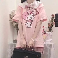 summer new short sleeved melody cartoon cute japanese doll collar loose soft sister sweet t shirt female students tide