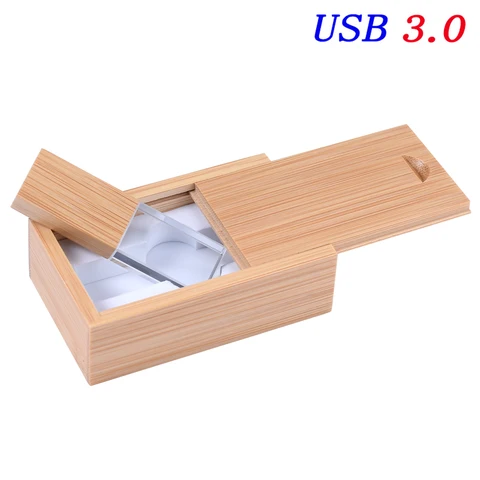 JASTER Crystal USB 3.0 флэш-накопитель 128 ГБ в деревянной коробке, 64 ГБ, высокоскоростная карта памяти, 32 ГБ, креативная водонепроницаемая подарочная палочка