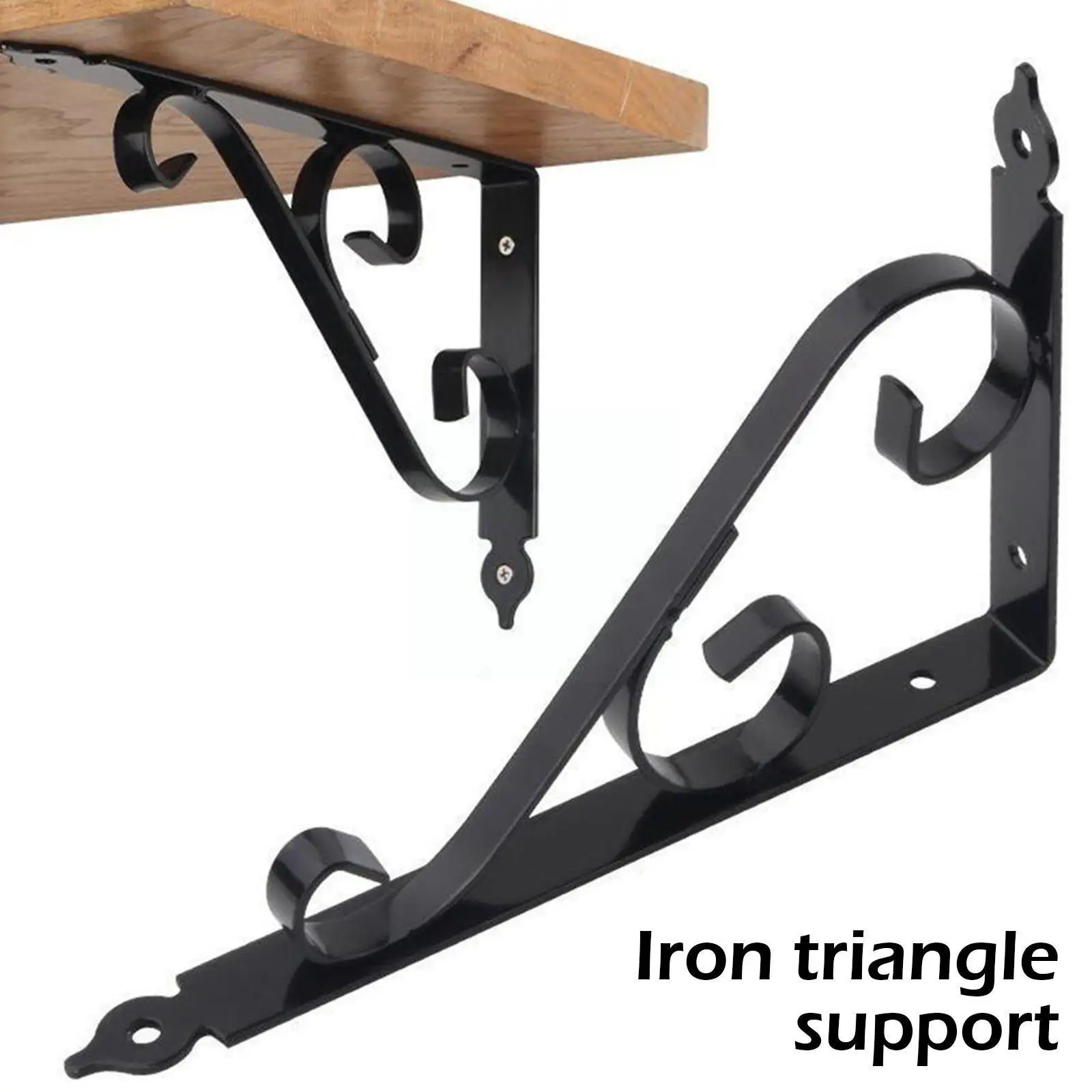 

1pc Black Iron Triangle Bracket Metal Folding Angle Table Wall Support Heavy Brackets Furniture Shelf Hardware Bracket Moun M7R5