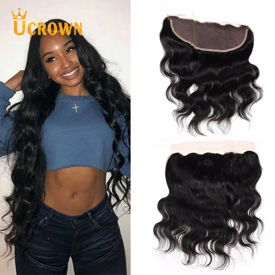 

Ucrown Body Wave Transparent 13x4 Lace Frontal Human Hair With Closure Brazilian Remy Baby Hair Pre Plucked Hairline For Women