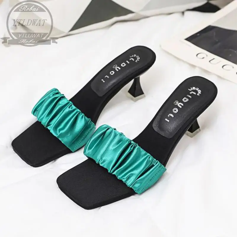 YTLDWAT Summer Women's Shoes 2022 New High-Heeled Sandals And Slippers Stiletto-Toe Outer Wear   Chaussure Femme