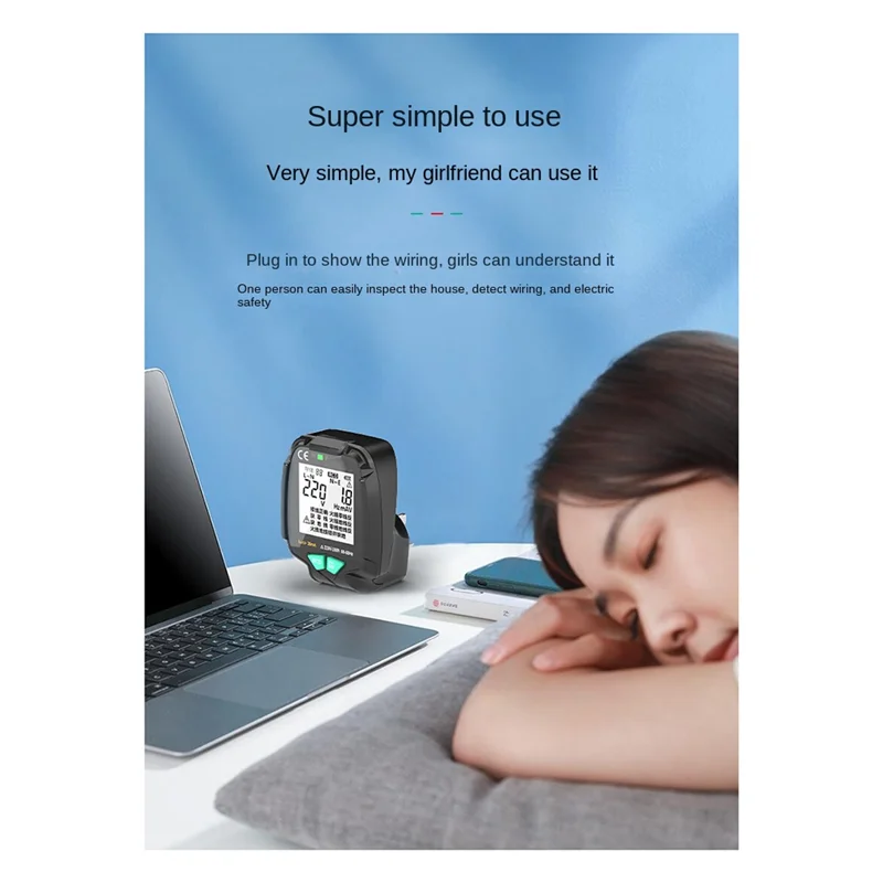 

Тестер напряжения переменного тока на весь экран, 30-250 в, испытательная вилка RCD, проверка полярности фазы, вилка европейского стандарта