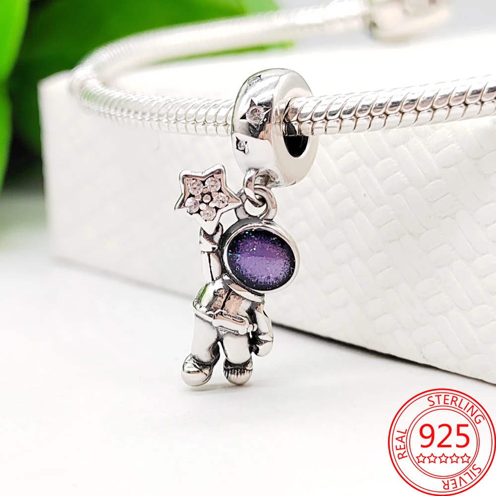 Подвеска-Шарм для браслета из серебра 2021 пробы с изображением ночной Луны и