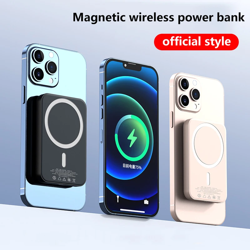 

5000mAh For Macsafe Powerbank Magnetic Wireless Power Bank for IPhone 13 12 Pro Max Mini Mobile Phone External Charger Battery