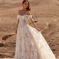 gorgeous wedding dresses appliques lace stylish vestidos de novia off the shoulder illusion woman luxury sexy robe de mariee