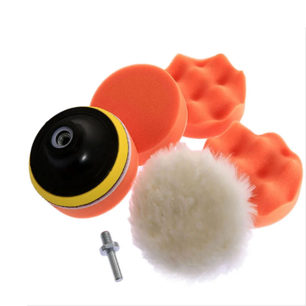 

7 Pieces Set Car Waxing Pad Self-adhesive Round Vehicle Polishing Disc Tool