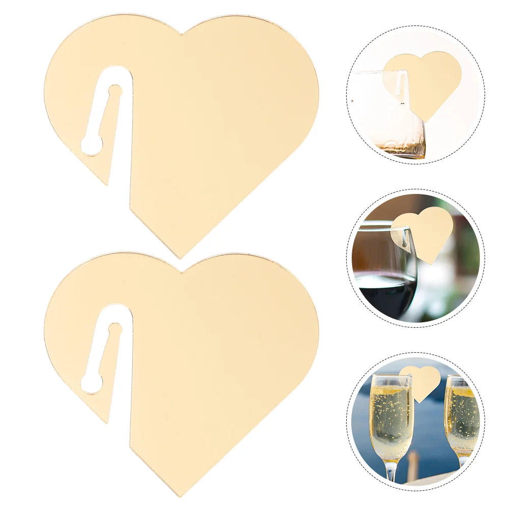 

20 Pcs Acrylic Label Cup Markers Reusable Charms Cups Drink Tags Decorative Convenient Creative Shaped Portable