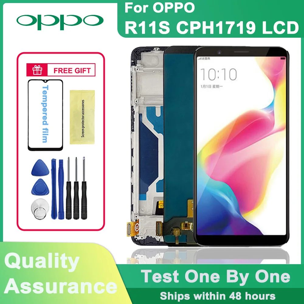 Купи Оригинальный ЖК-дисплей 6, 01 дюйма для OPPO R11s, ЖК-дисплей для OPPO R11s CPH1719, сменные детали для ЖК-дисплея за 2,641 рублей в магазине AliExpress