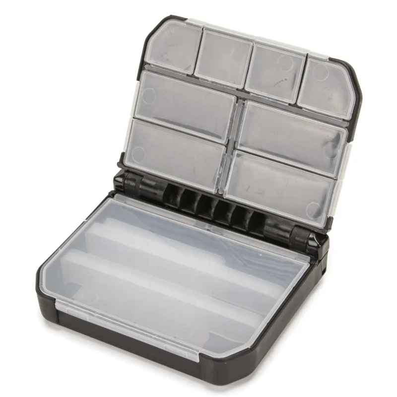 Черная прозрачная раскладушка коробка для рыболовных снастей