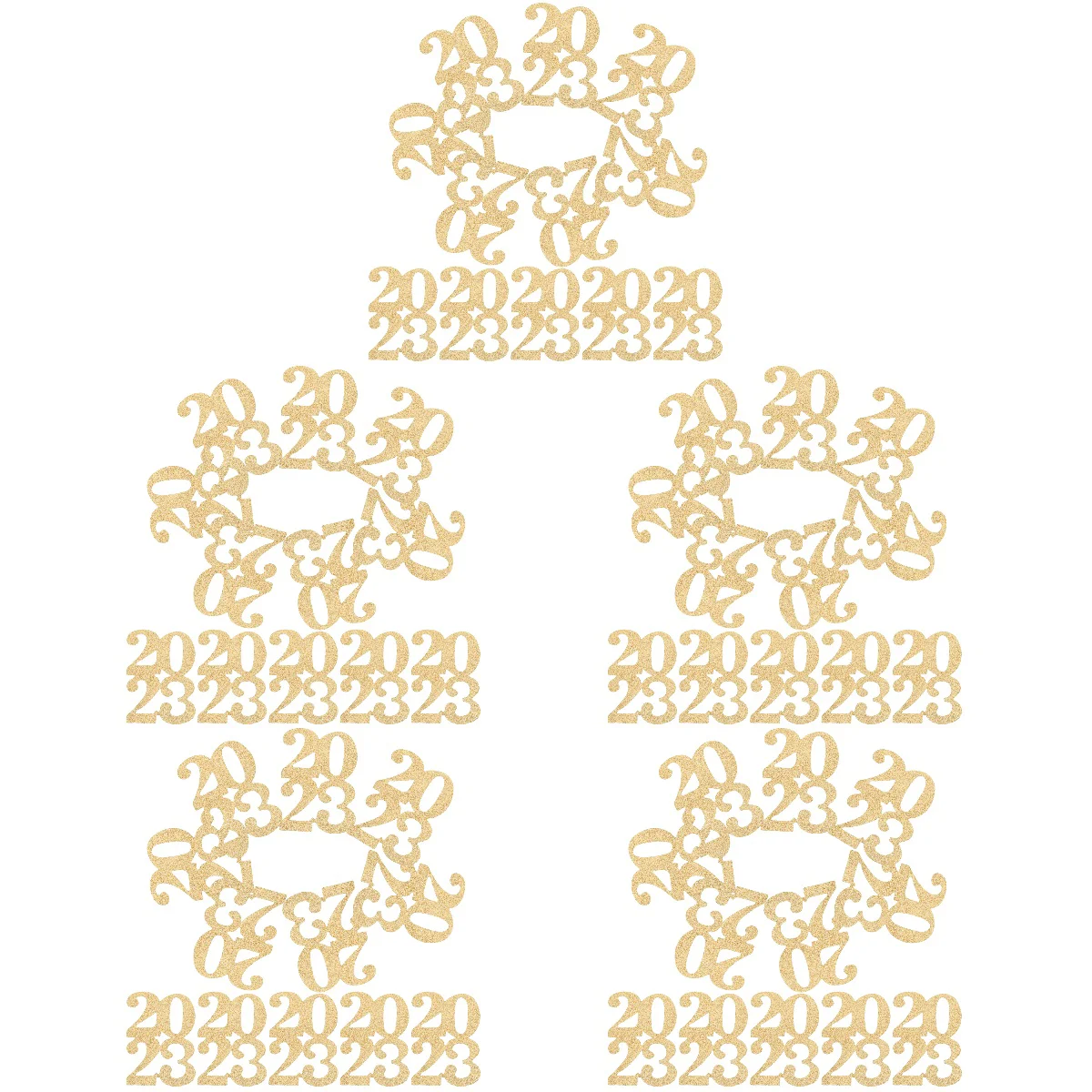 

120 pcs Table Centerpiece DIY 2023 Cutouts Signs 2023 Flower Vase Tags Glitter 2023 Cutouts Glitter 2023 Tags