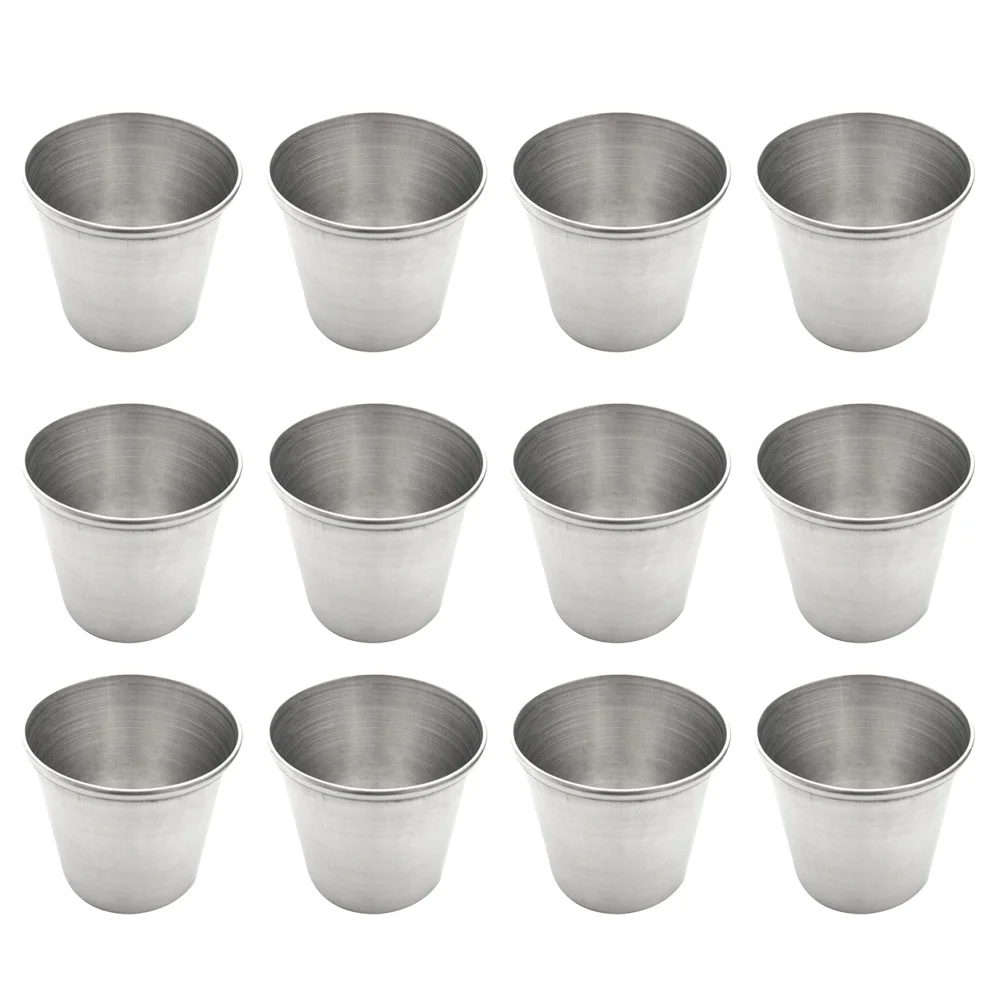 

Cups Shot Steel Stainless Metal Cup Glasses Sauce Drinking Dipping Mini Dish Vessel Tumbler Camping Mug Whiskey Bowls Dip