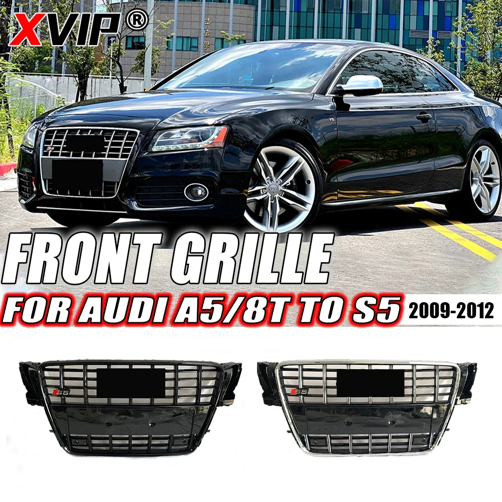 XVIP S5 Style Глянцевая черная и серебристая решетка переднего бампера накладка на