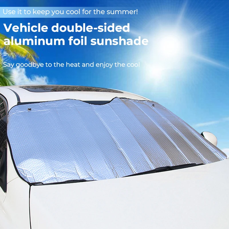 

140*70CM Car Sun Shade UV Visiere Protection Curtain Sunshade Film Windshield Visor Front Windshield Sunshade Cover Picnic Mat