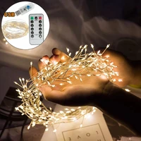 cluster string lights 5m 200led branch tree outdoor silver wire fairy lights for cafe bar wedding party xmas home decorations