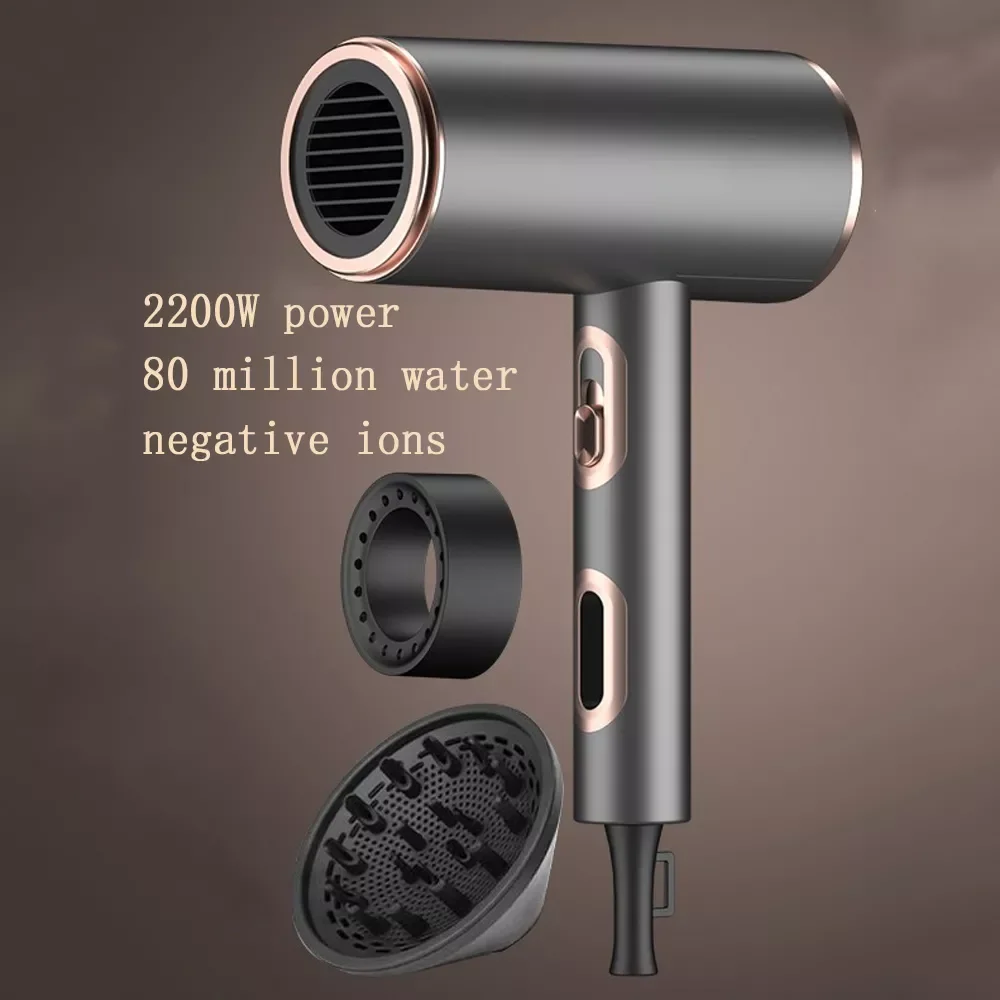

NEW2023 2200W High Power Hair Dryers Negative Lonic Blow Dryer Blue Light Anti-static Hair Dryers Hot & Cold For Home Appli