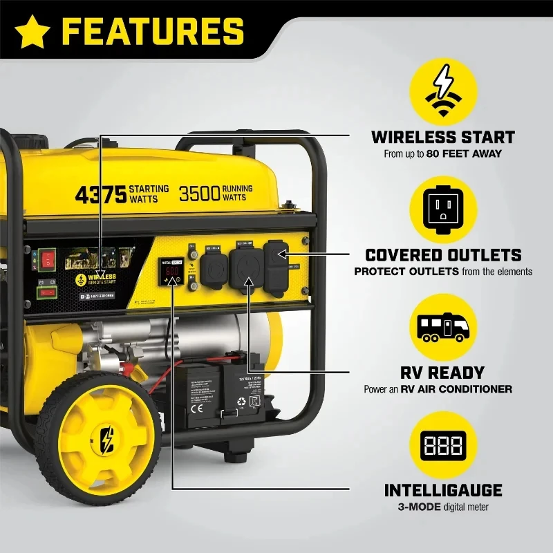 Champion Power для оборудования 4375/3500W RV готовый портативный генератор с дистанционным