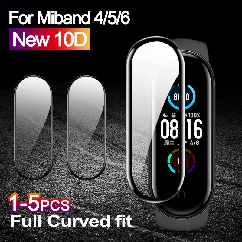 

10D полная изогнутая пленка для часов Xiaomi MI band 4 5 6, Защита экрана для Miband 4 5 6, мягкая защитная пленка для часов, аксессуары для часов